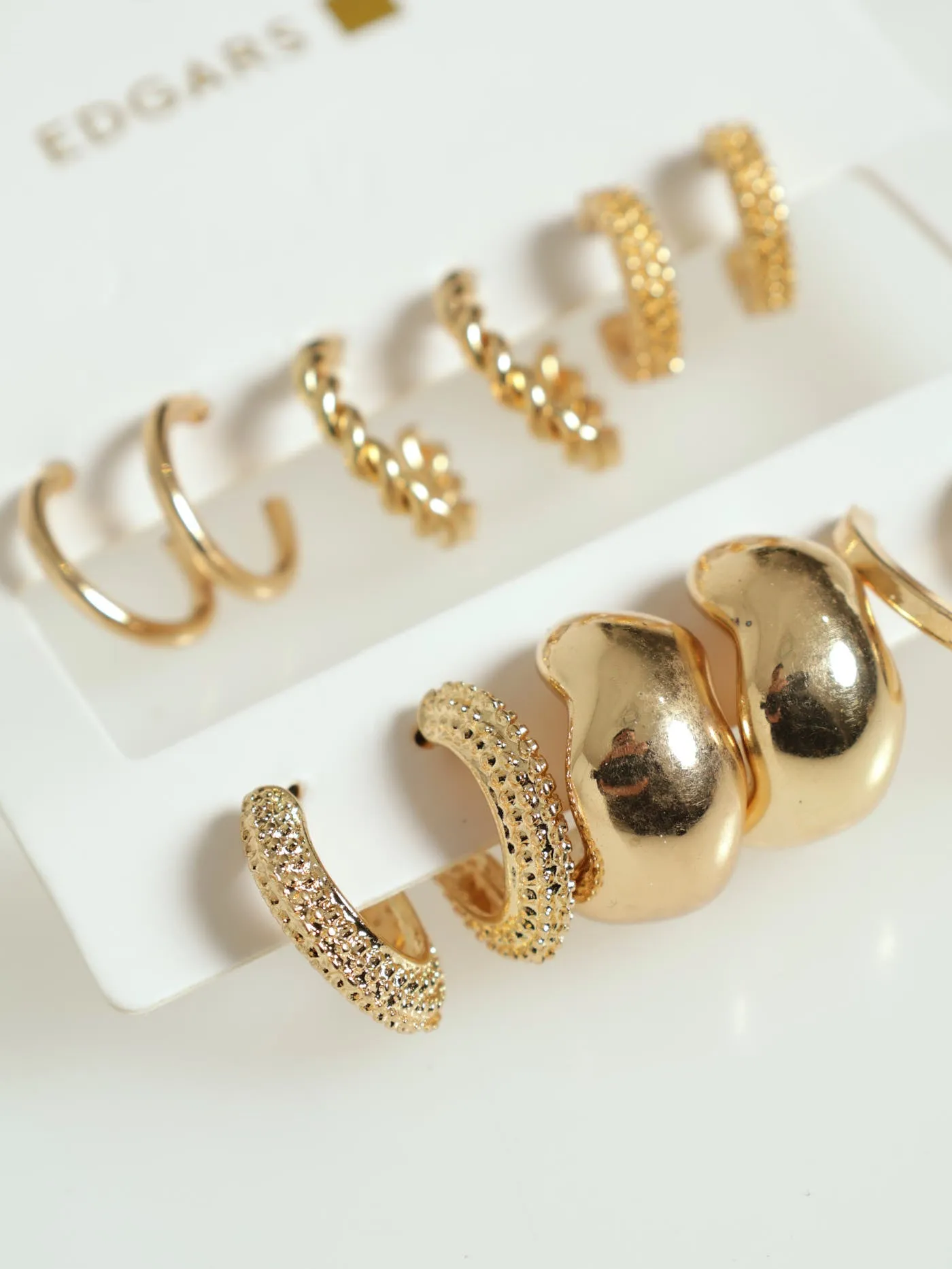 6 Pack Small Hoops Earrings - Gold sold by Edgars product image thumbnail 2