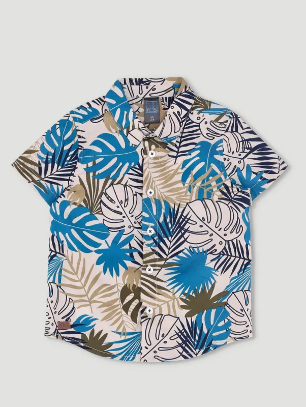 Pre-Boys Leaf Shirt - Stone sold by Edgars 