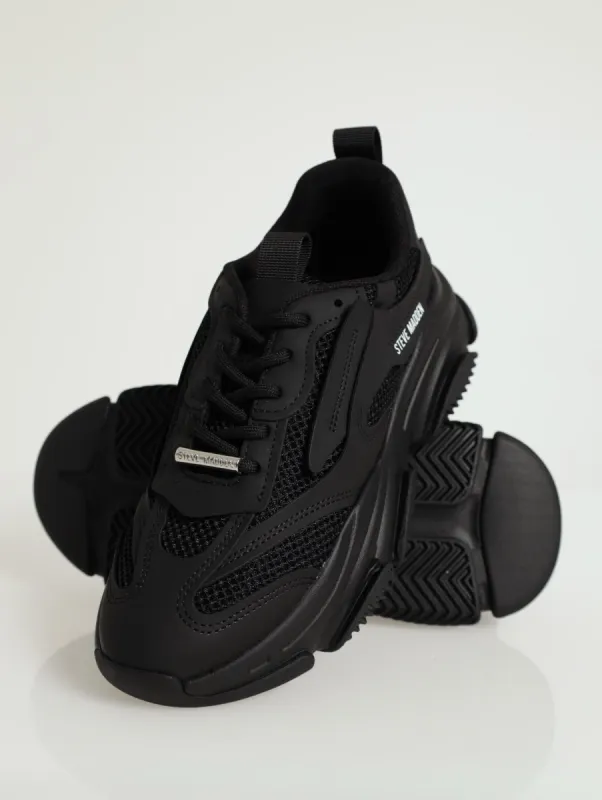 Possession Lace-Up Chunky Sportie Sneaker - Black sold by Edgars 