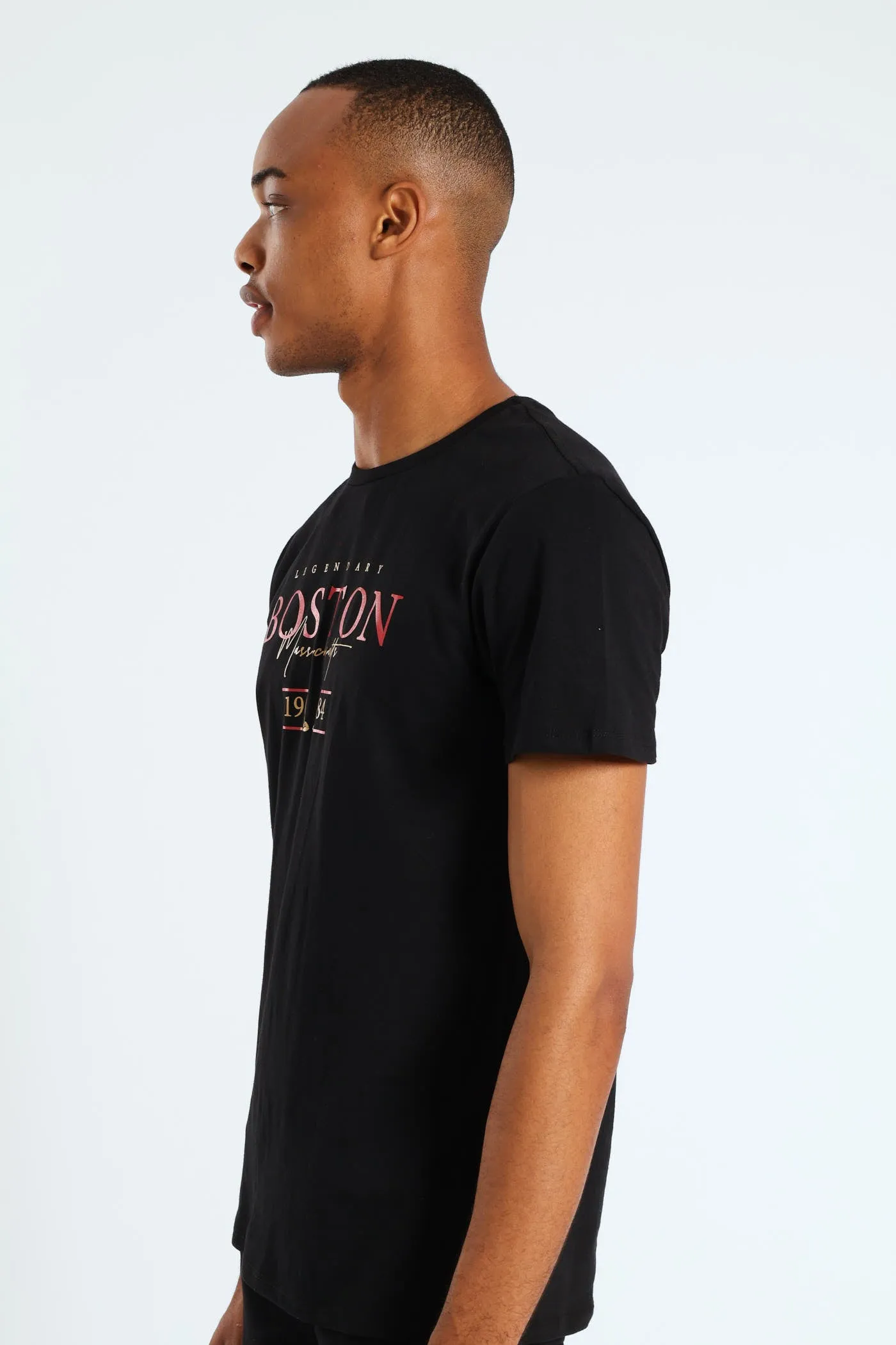 Short Sleeve Basic Print Tee-Black sold by Edgars product image thumbnail 3