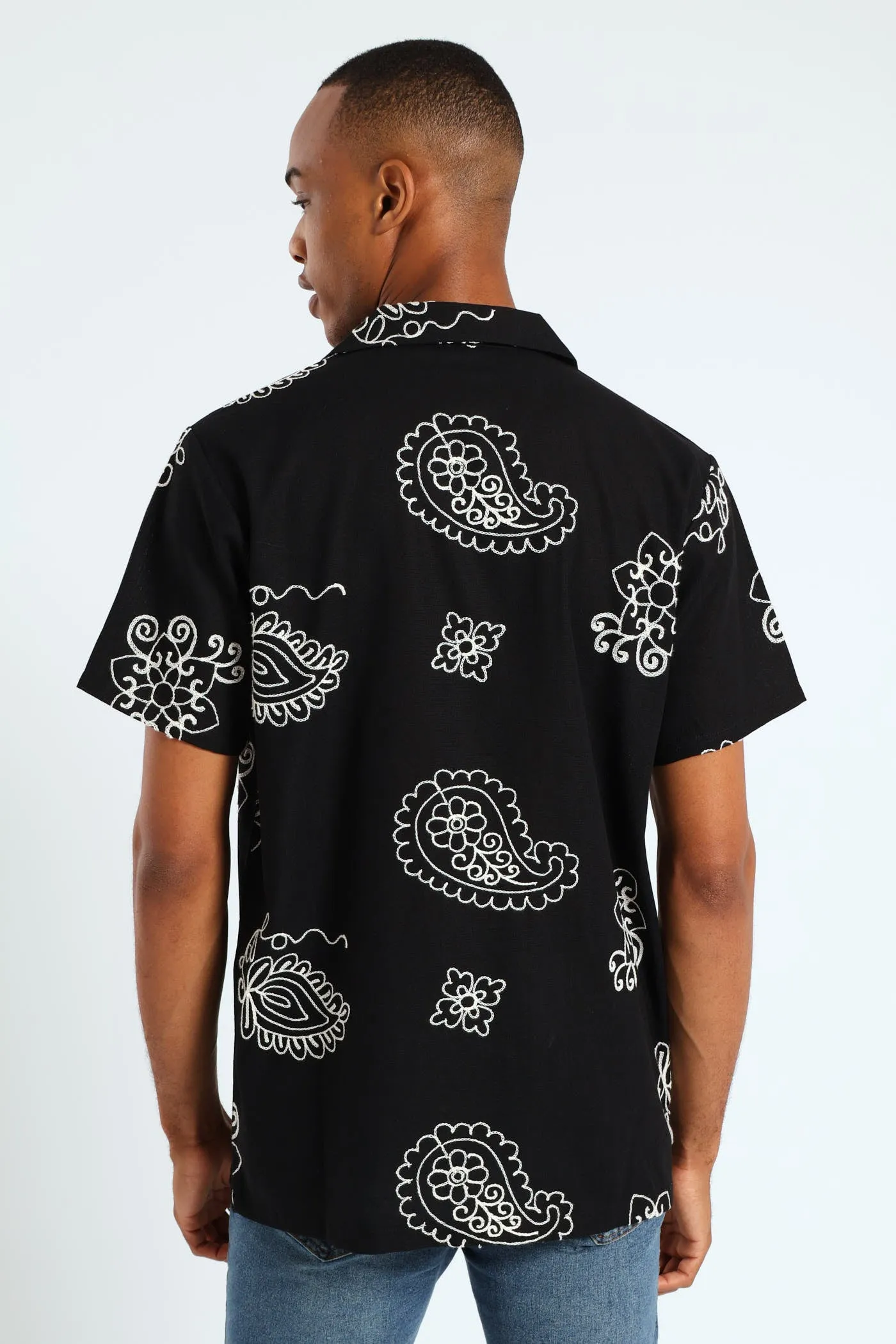Bandana Paisley Embroidery Shirt - Black sold by Edgars product image thumbnail 2
