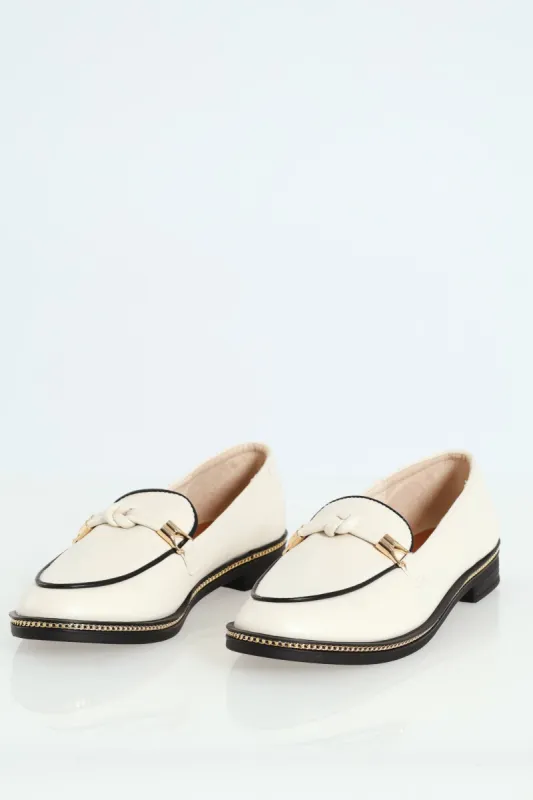 Loafer With Detail Pu Trim - Off White sold by Edgars