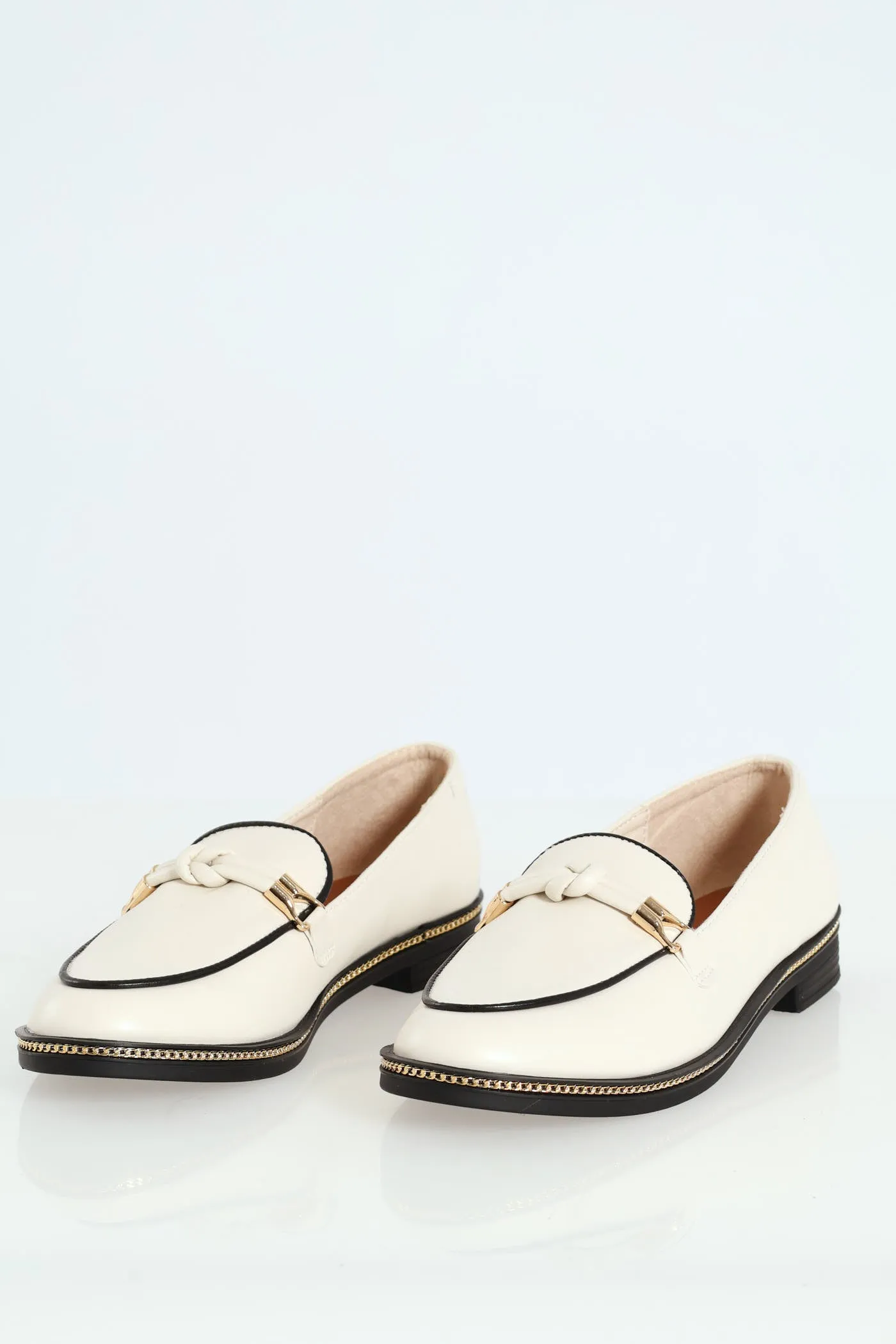 Loafer With Detail Pu Trim - Off White sold by Edgars