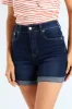 Roll Hem Mid Thigh Classic Denim Short-Ink sold by Edgars 