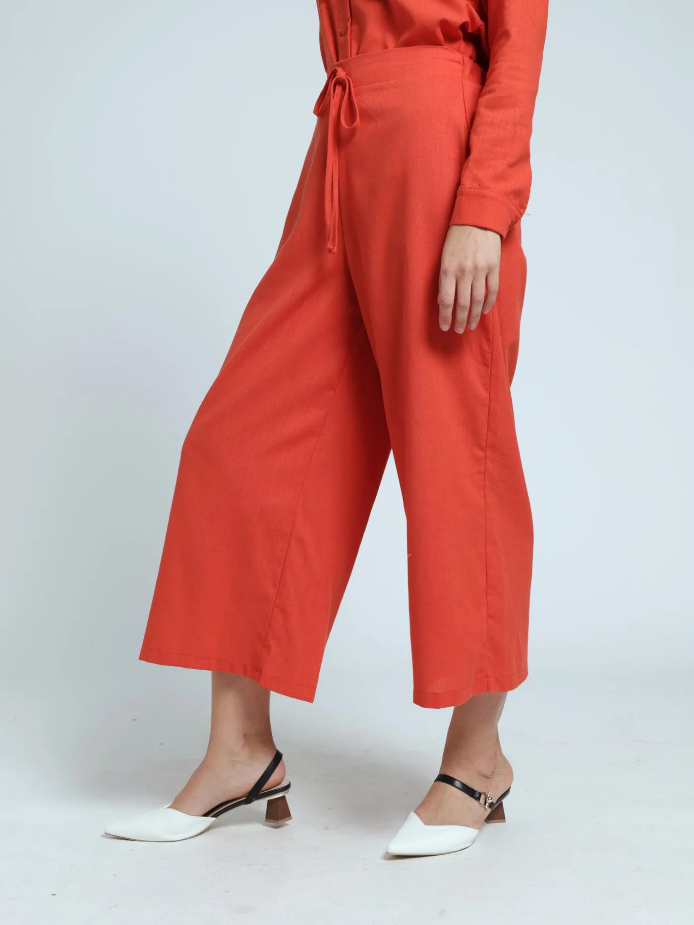 Flat Front Pull-On Wideleg Culotte Pants - Burnt Orange sold by Edgars product image thumbnail 2