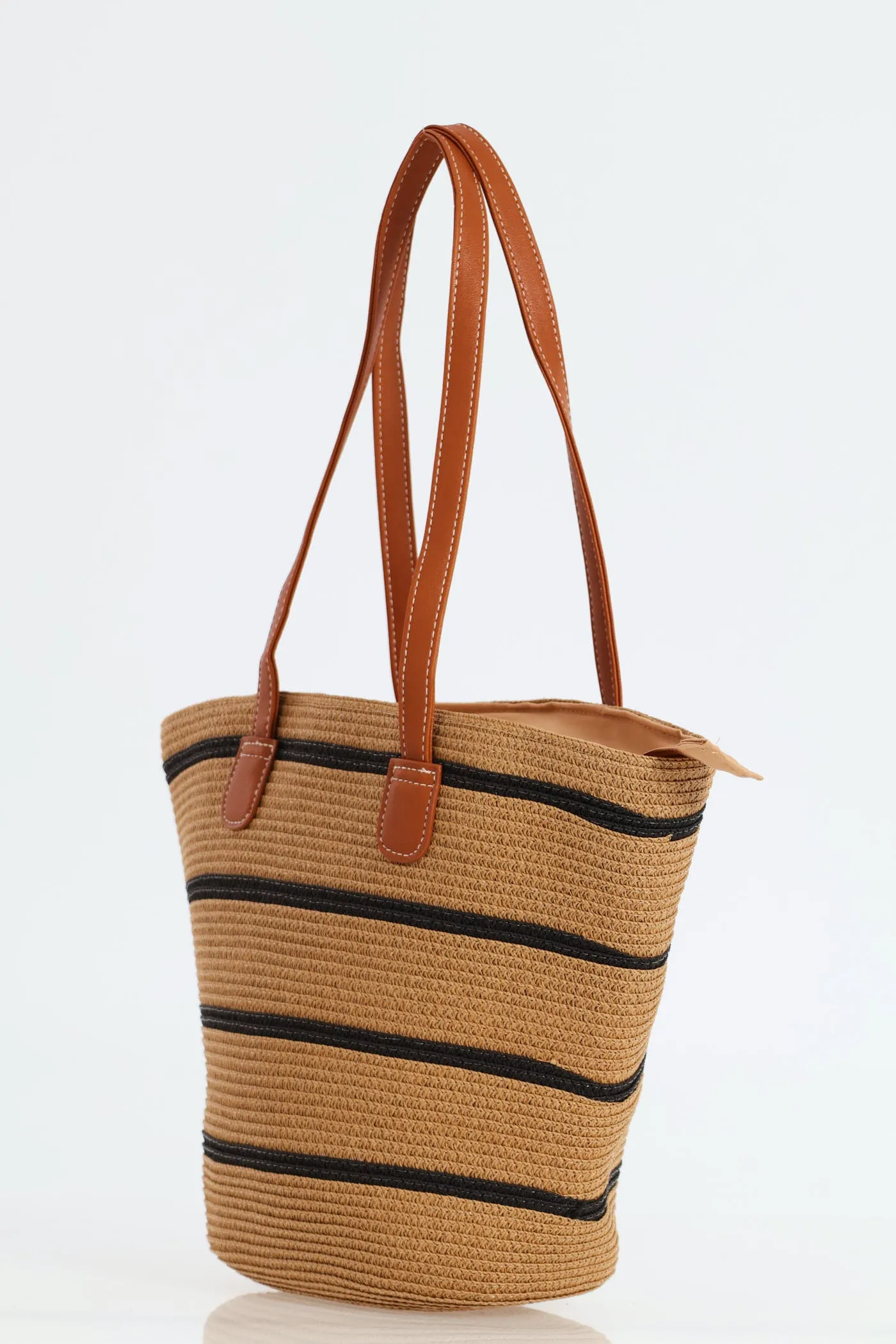 Stripe Straw Bag - Tan sold by Edgars product image thumbnail 2