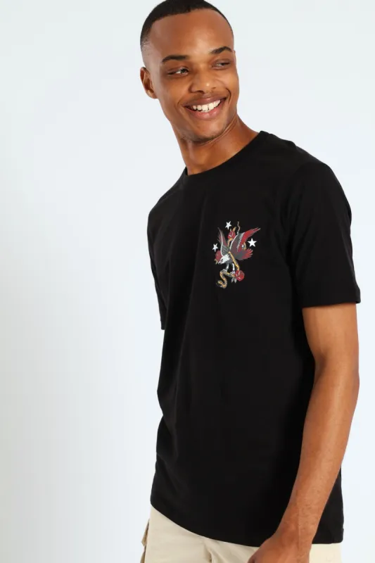 1896 Eagle Front & Back Tee - Black sold by Edgars