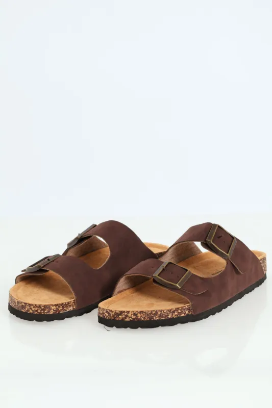 Double Buckle Comfort Sandal - Chocolate sold by Edgars