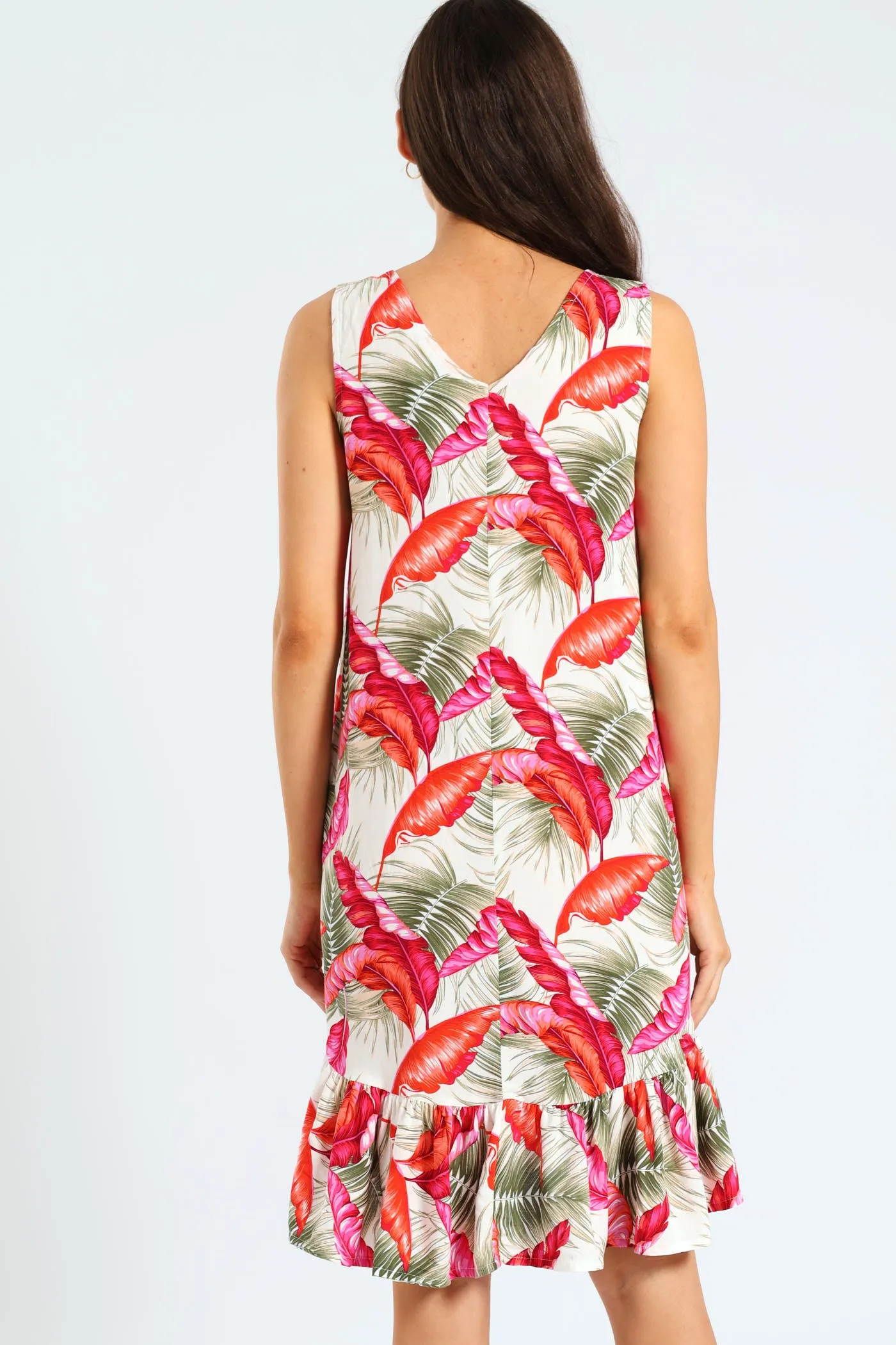 Sleeveless Frill Hem Hi-Lo Printed Shift Dress - Multi sold by Edgars product image thumbnail 2
