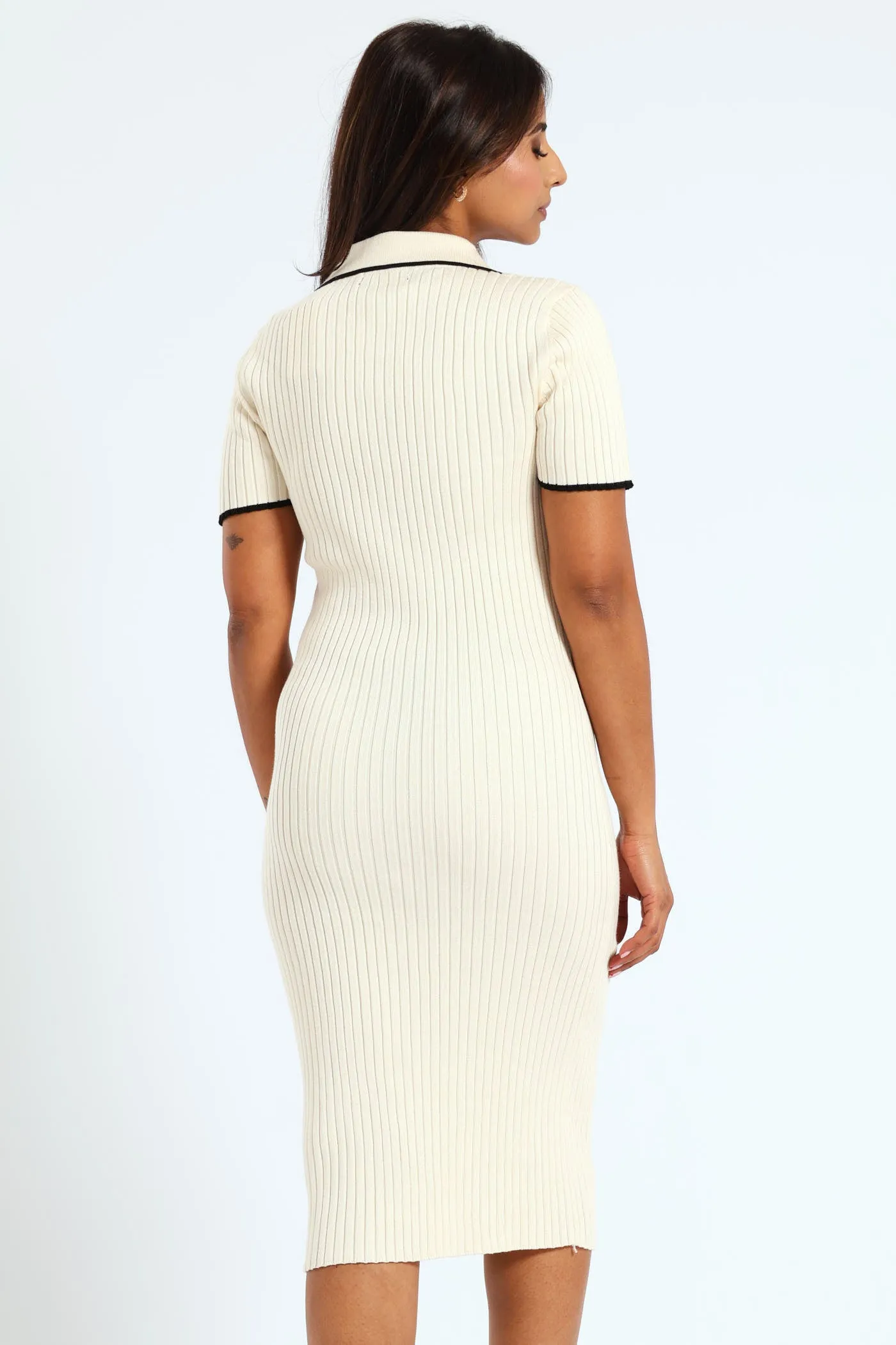 Ribbed Skater Knitwear Dress - Cream sold by Edgars product image thumbnail 3