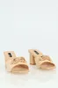 Raffia Trim Low Block Mule Heel - Natural sold by Edgars