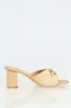 Raffia Trim Low Block Mule Heel - Natural sold by Edgars