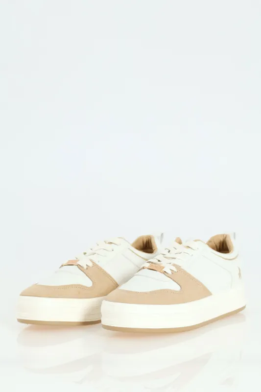 Panelled Platform Sneaker - White sold by Edgars