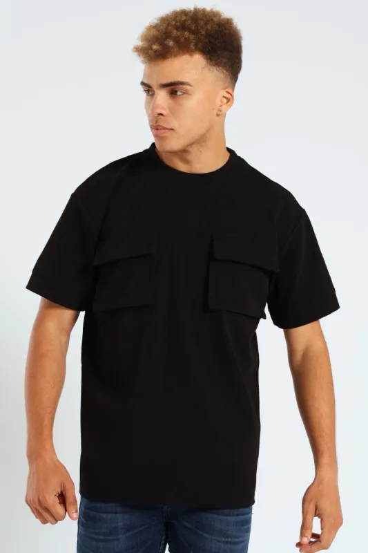 Front Pocket Pique T-Shirt - Black sold by Edgars