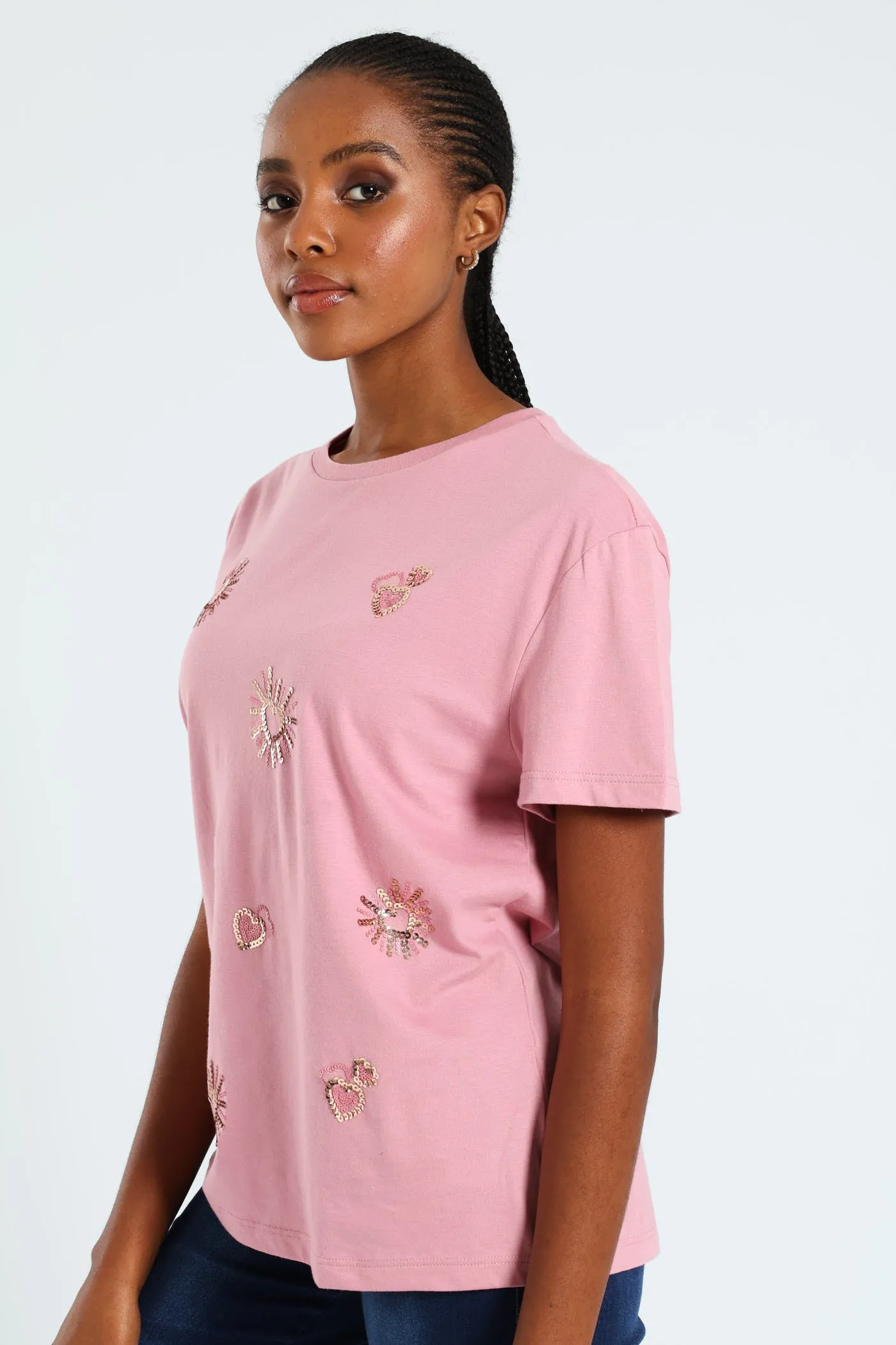 Sequin Hearts Tee - Pink sold by Edgars product image thumbnail 2