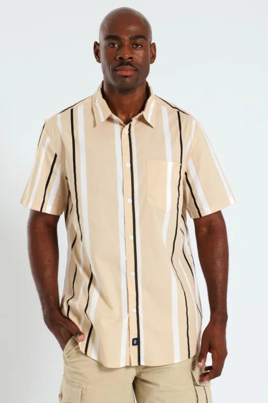 Stripe Shirt - Black/Beige sold by Edgars