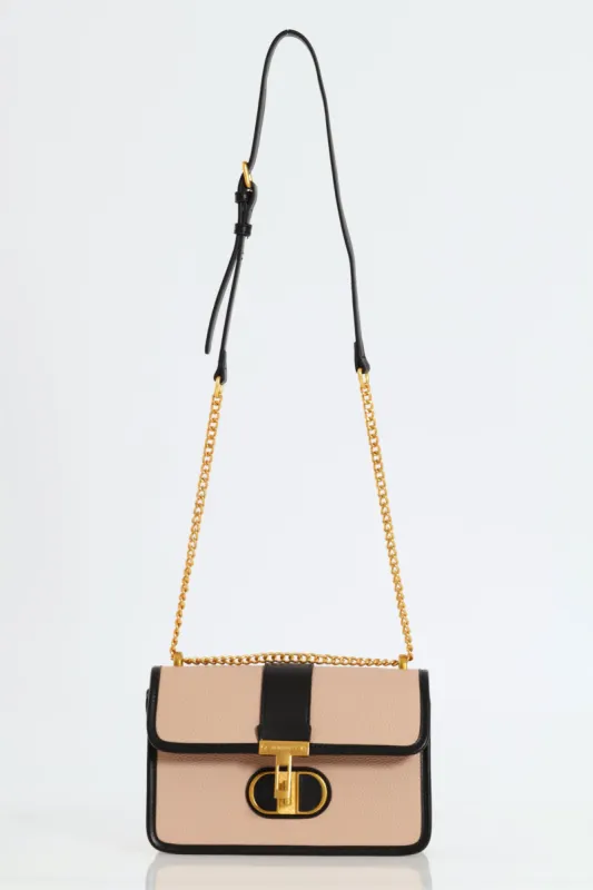 Olivia Flapover Sling Bag - Black/Taupe sold by Edgars