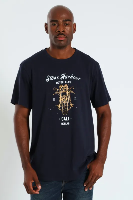 Motor Club Bike Tee - Navy sold by Edgars