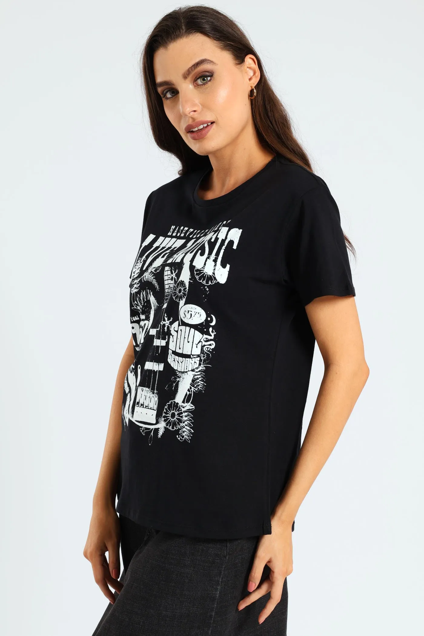 Short Sleeve Live Music Guitar Tee - Black sold by Edgars product image thumbnail 3