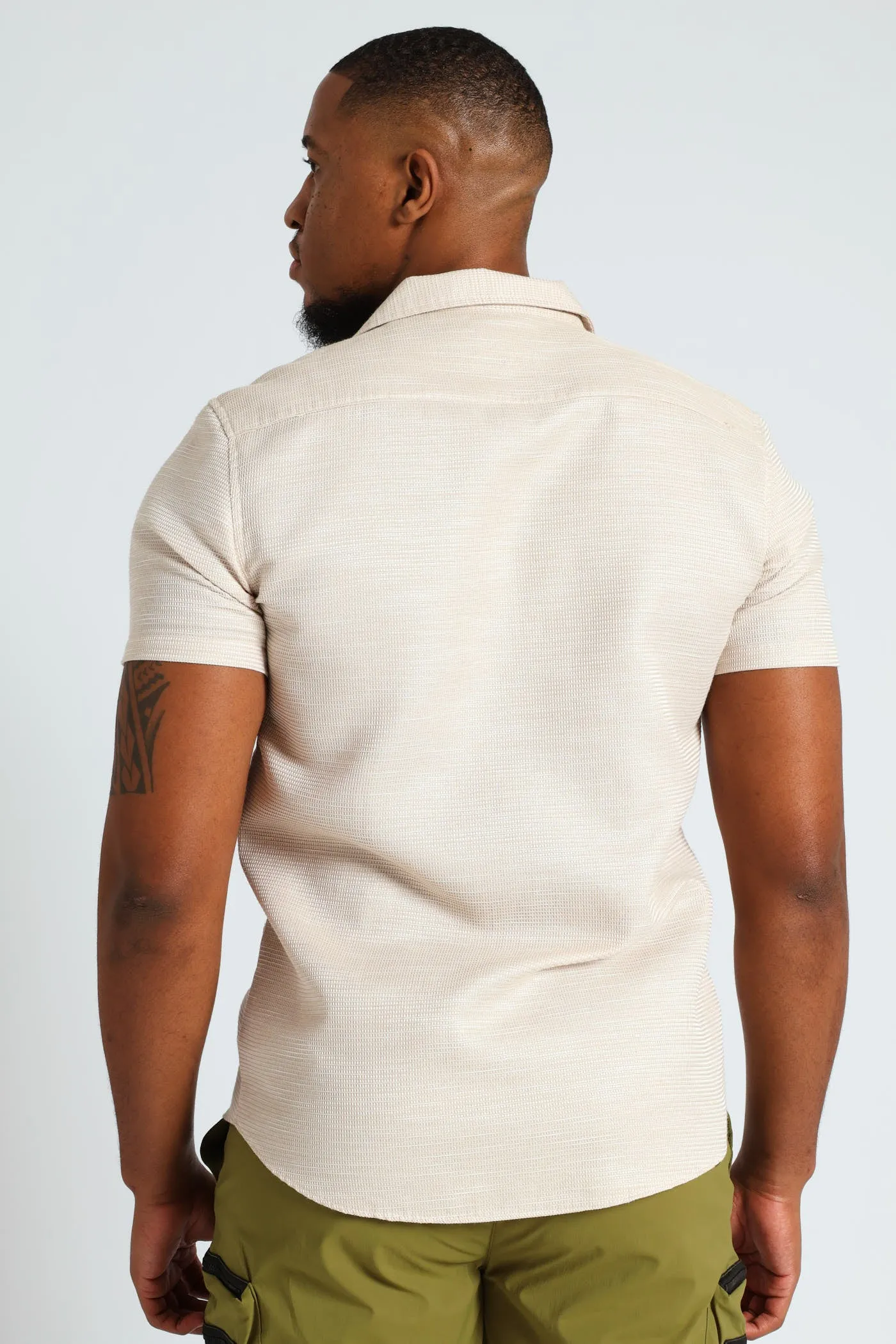 Short Sleeve Waffle Shirt - Stone sold by Edgars product image thumbnail 2