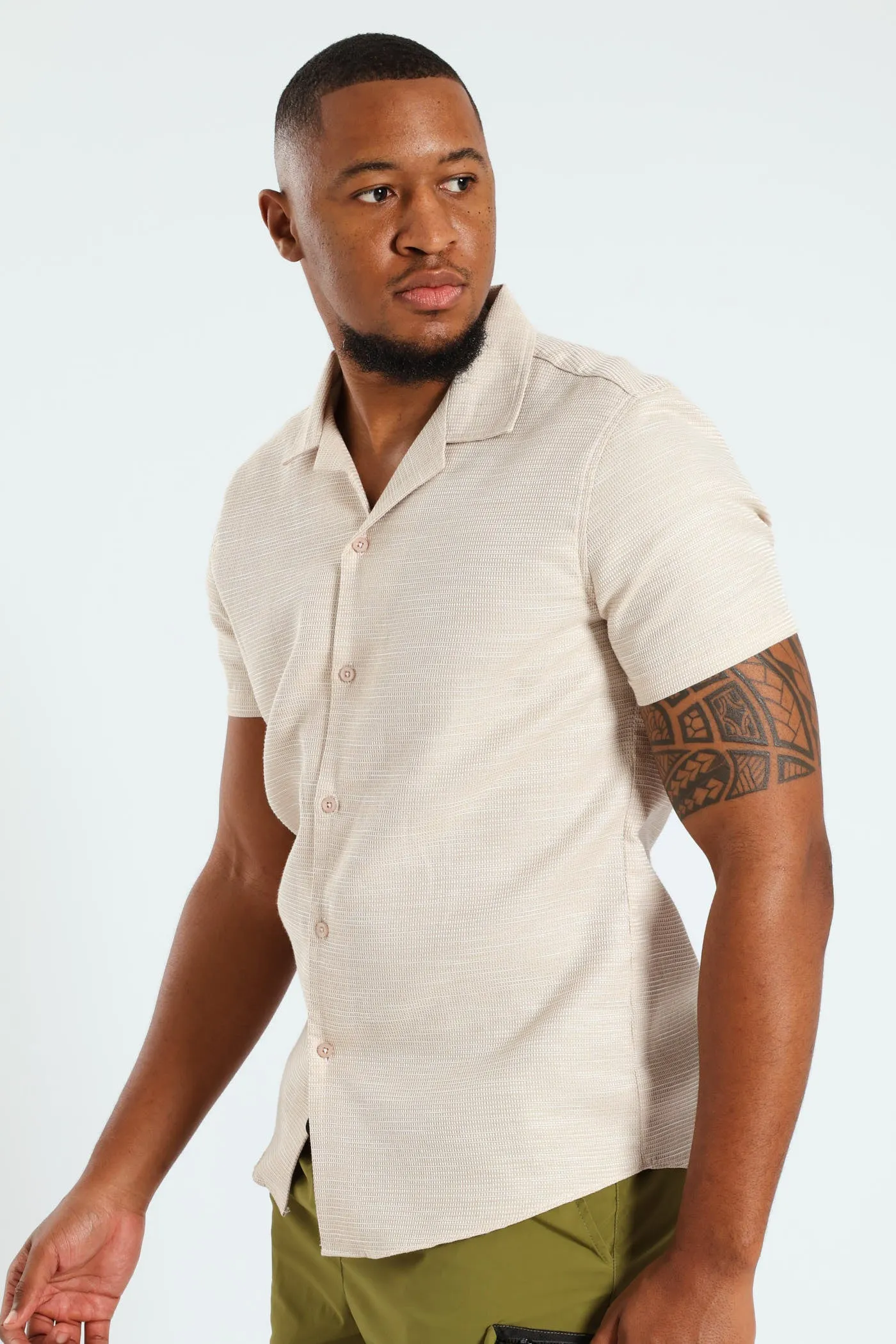Short Sleeve Waffle Shirt - Stone sold by Edgars product image thumbnail 3
