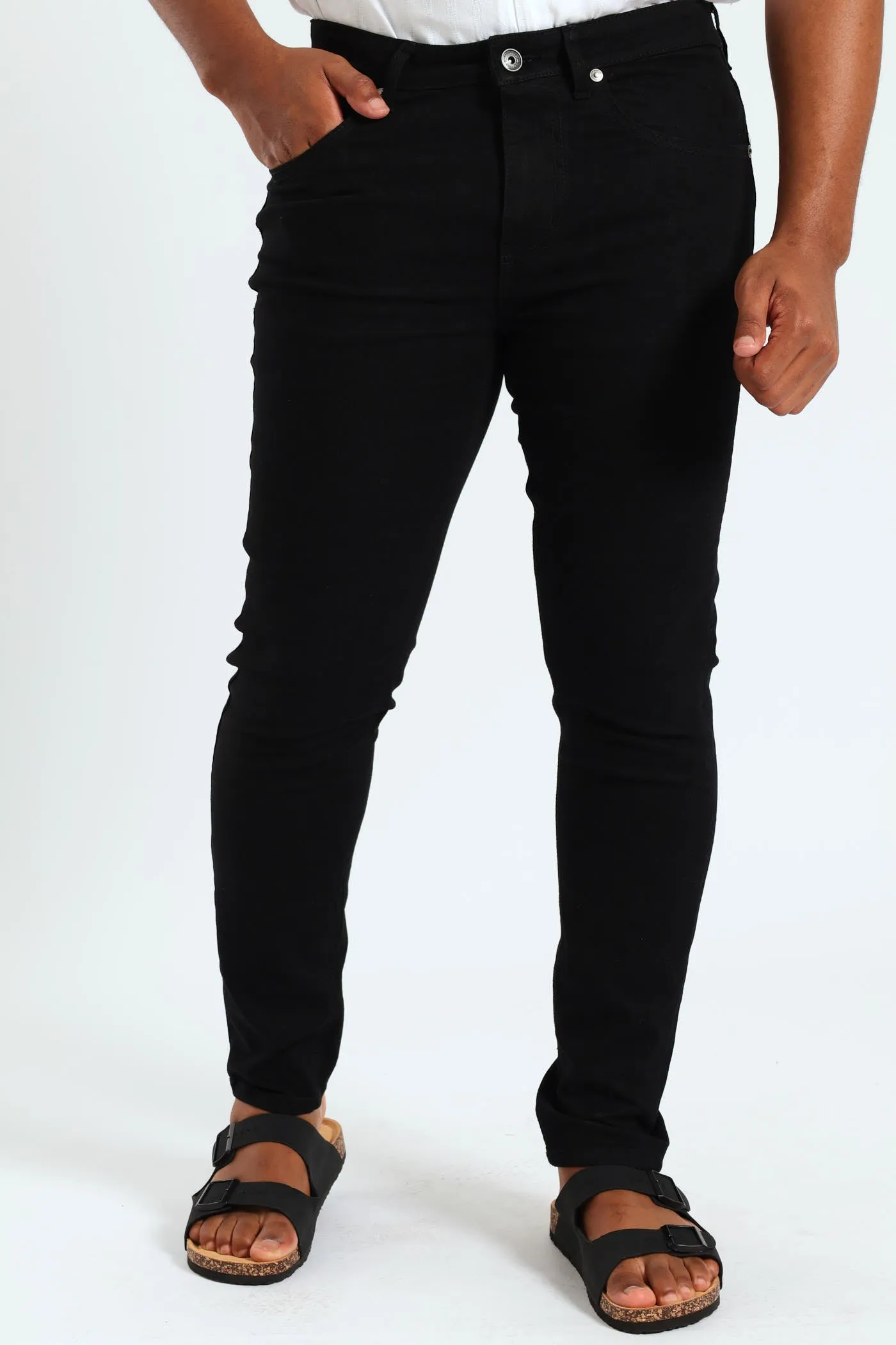 Skinny Stretch Denim - Black sold by Edgars