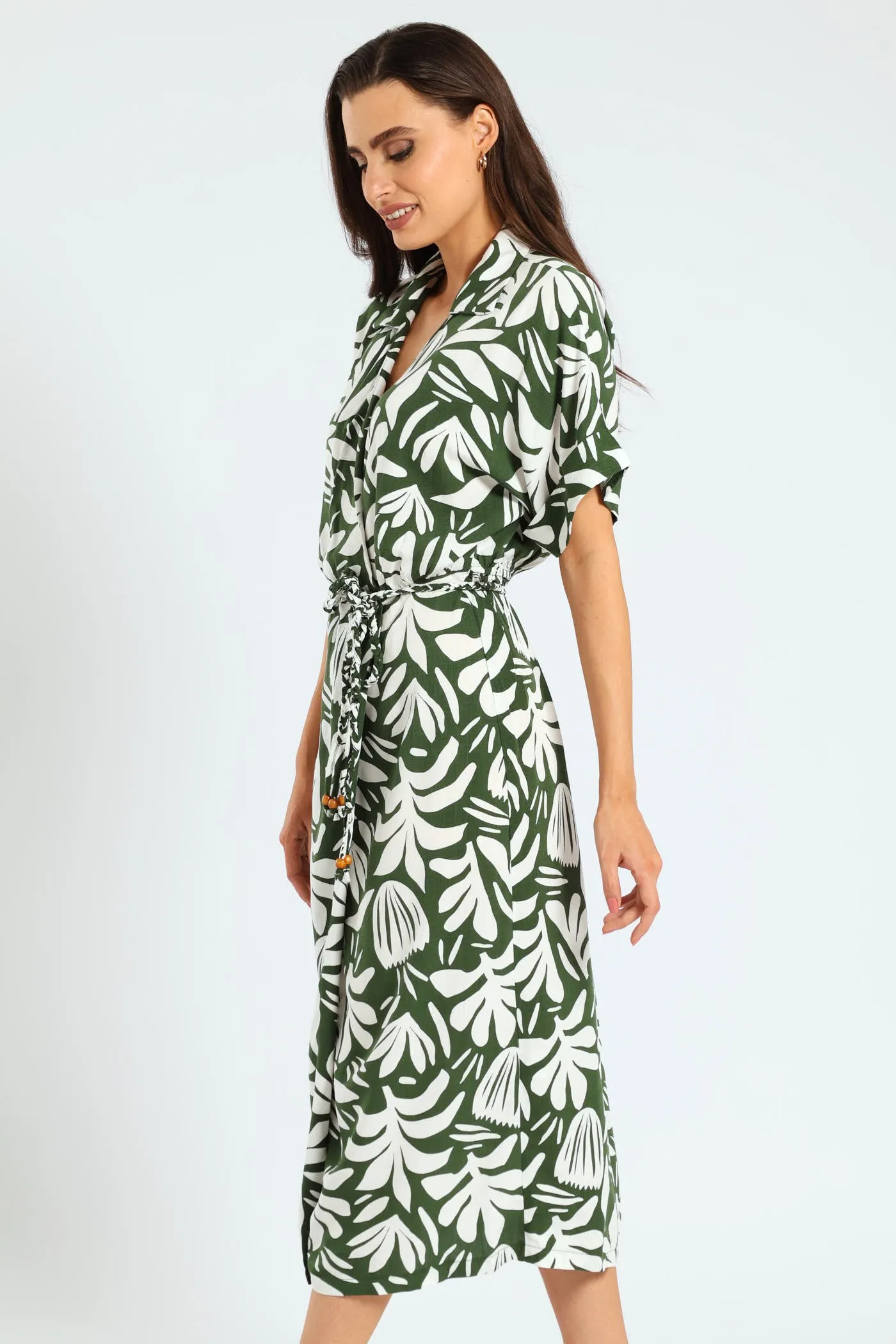 Collared Mock Wrap Dress - Hunter Green sold by Edgars product image thumbnail 3