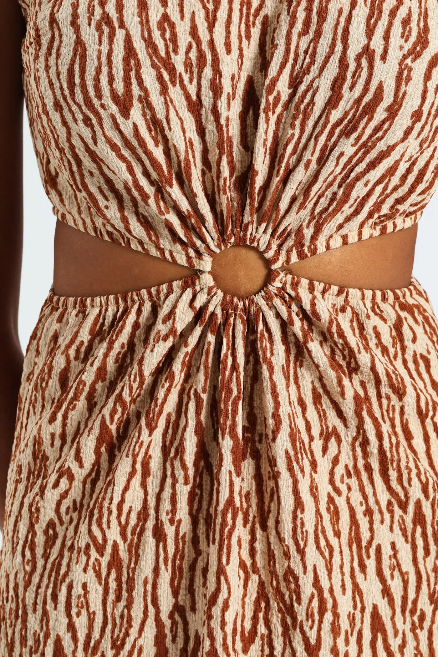 Sleeveless O-Ring Cutout Midi Dress-Beige/Mocha sold by Edgars product image thumbnail 2