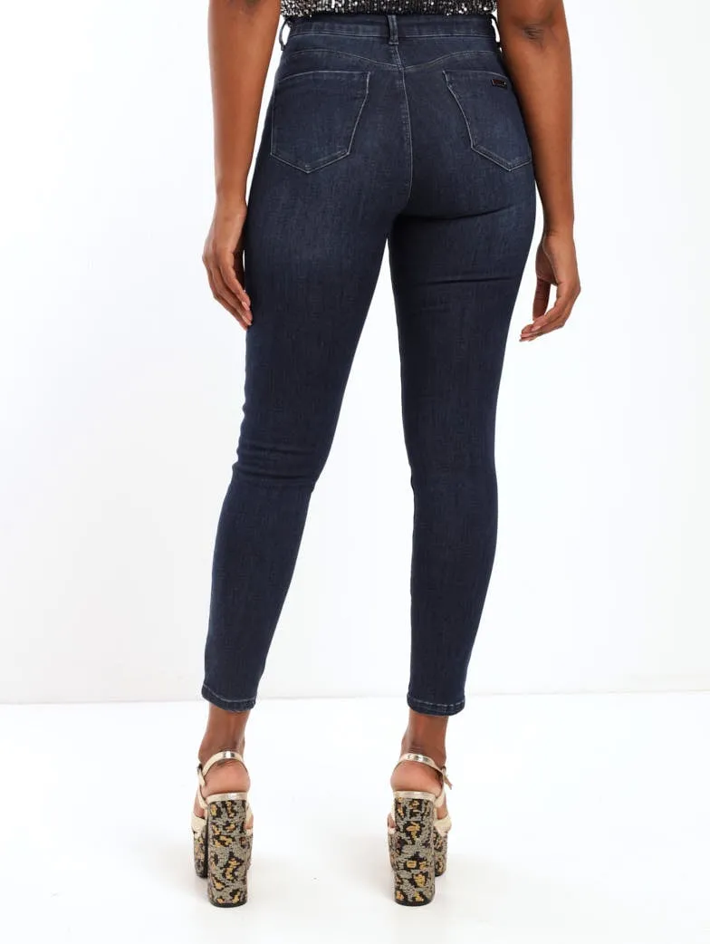 Ladies Dark Blue Axel Skinny Denim Jean With Stripe Diamante sold by Edgars product image thumbnail 3
