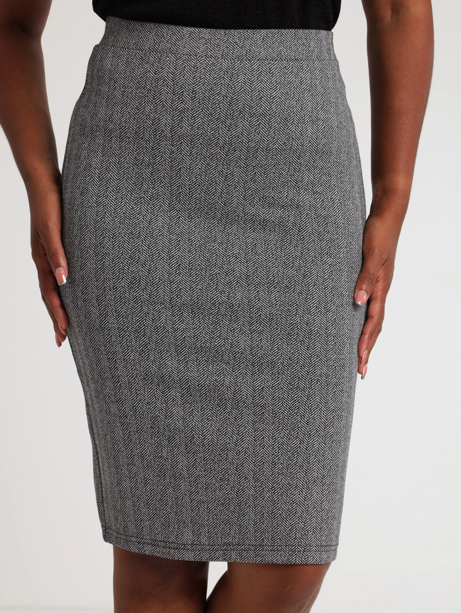 Ladies Basic Career Skirt - Black/White sold by Edgars
