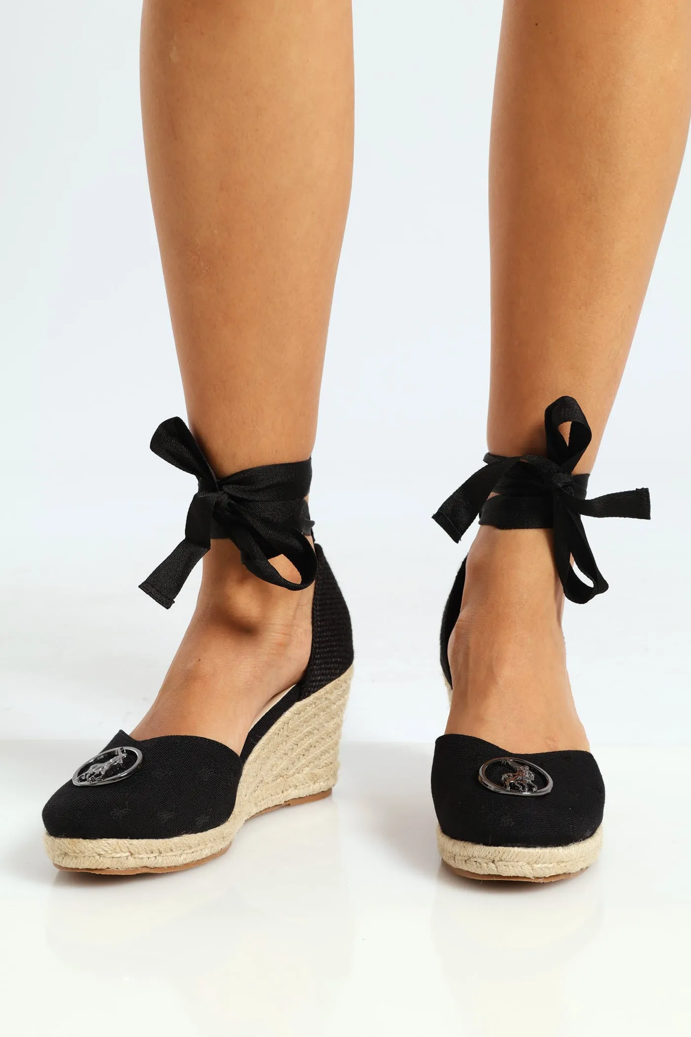 Jacquard Espadrille Wedge Heel - Black sold by Edgars