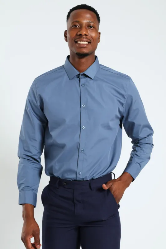 Easy Care Long Sleeve Shirt - Petrol sold by Edgars