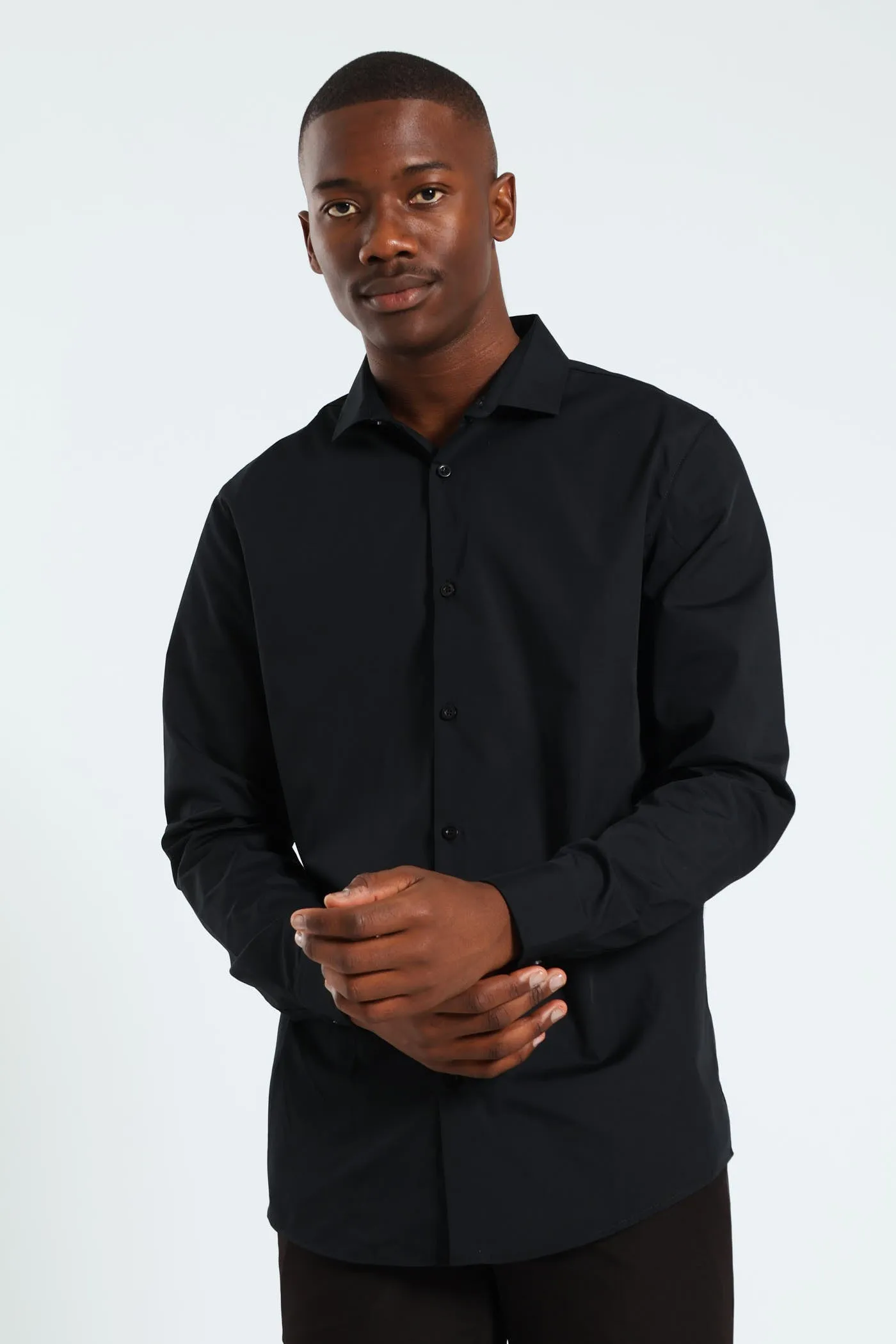 Easy Care Long Sleeve Shirt - Black sold by Edgars