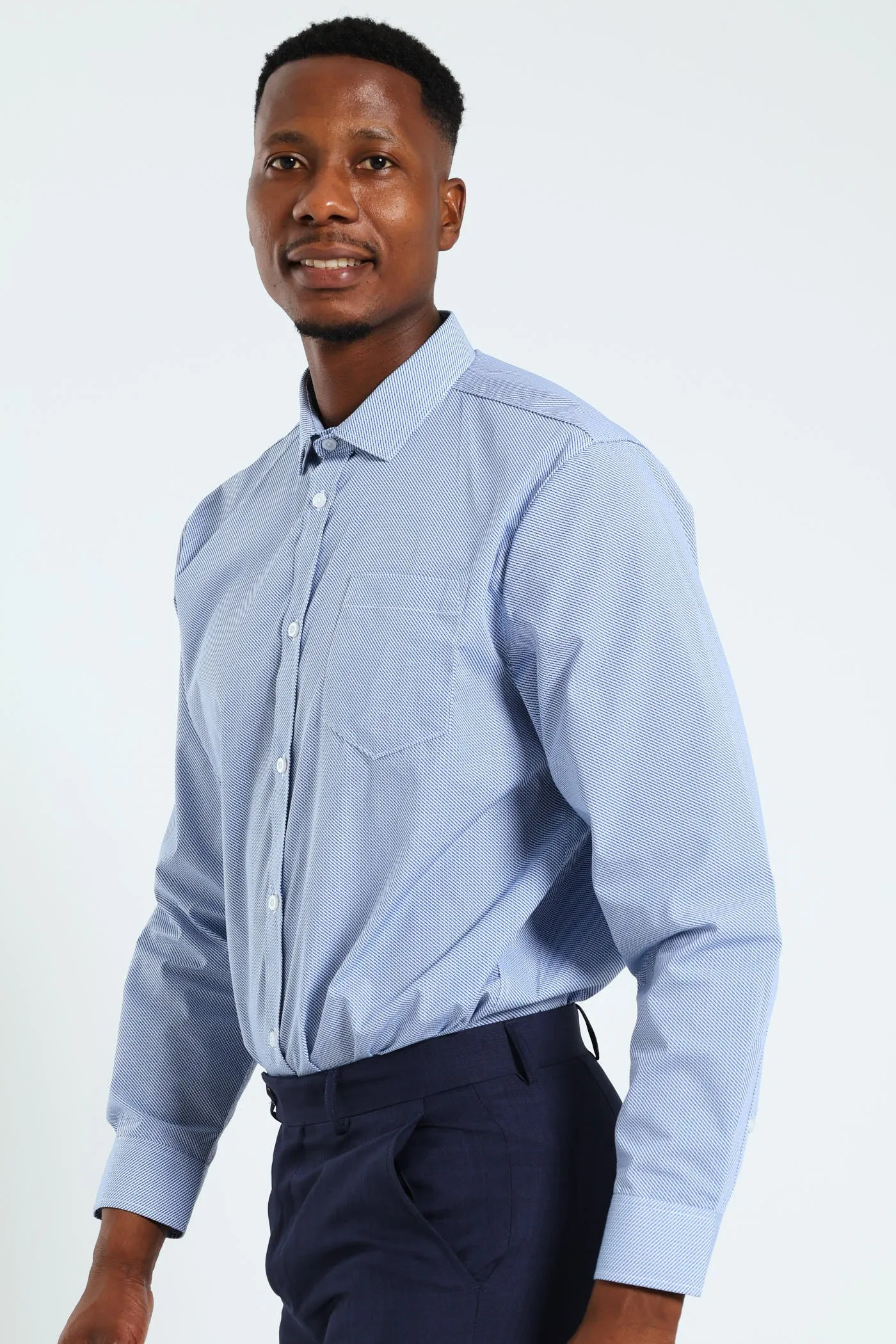 Two Tone Check Shirt - White/Blue sold by Edgars product image thumbnail 3