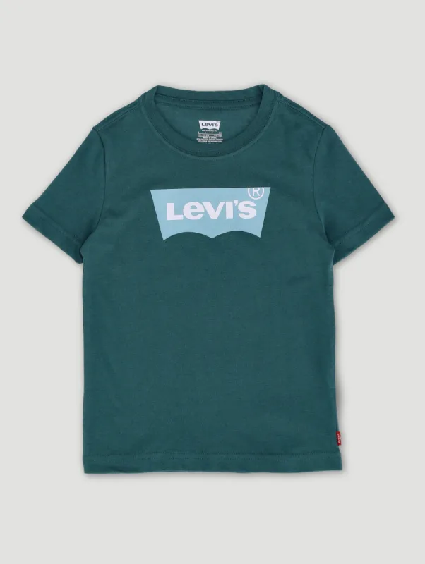 Pre-Boys Batwing Graphic Tee - Green made by Levi's