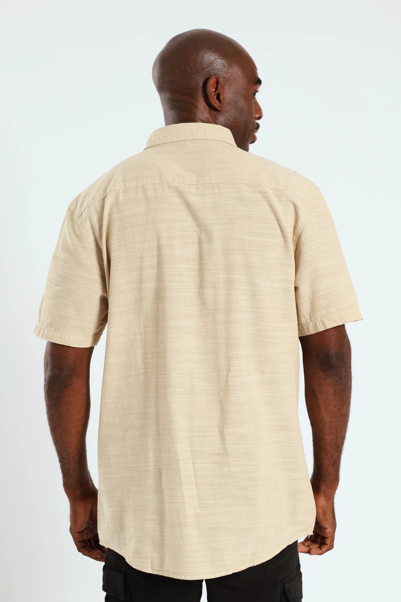 Plain Button Down Cotton Slub Shirt - Stone sold by Edgars product image thumbnail 2