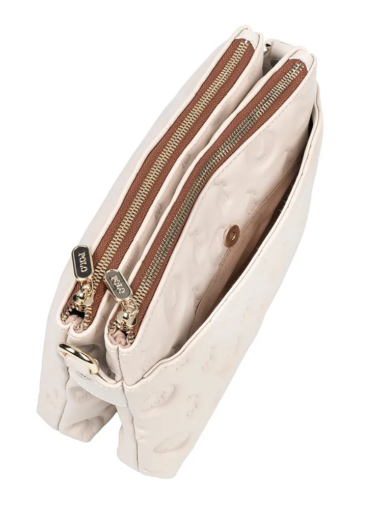 Luna Double Zip Sling Bag-Ecru sold by Edgars product image thumbnail 3