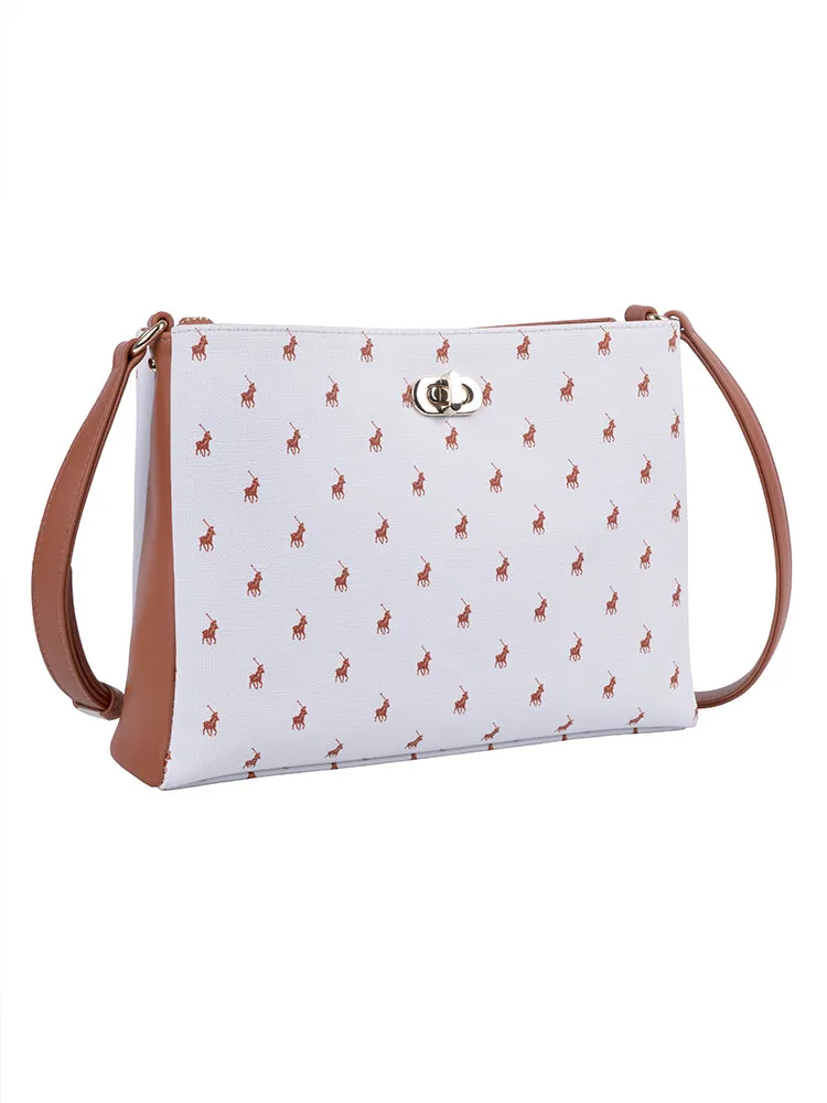 Iconic Multi Compartment Sling Bag-White sold by Edgars