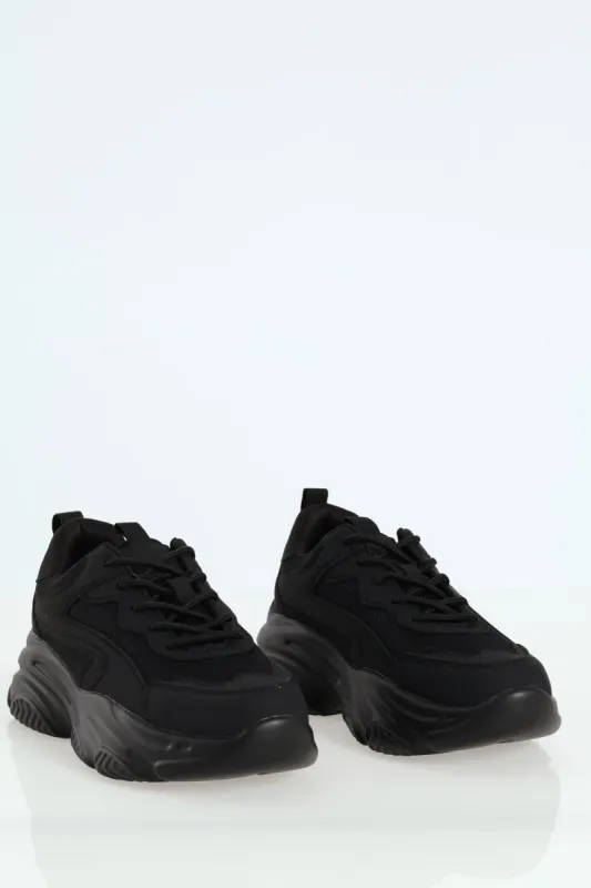 Refresh Chunky Lace Up Sneaker - Black sold by Edgars