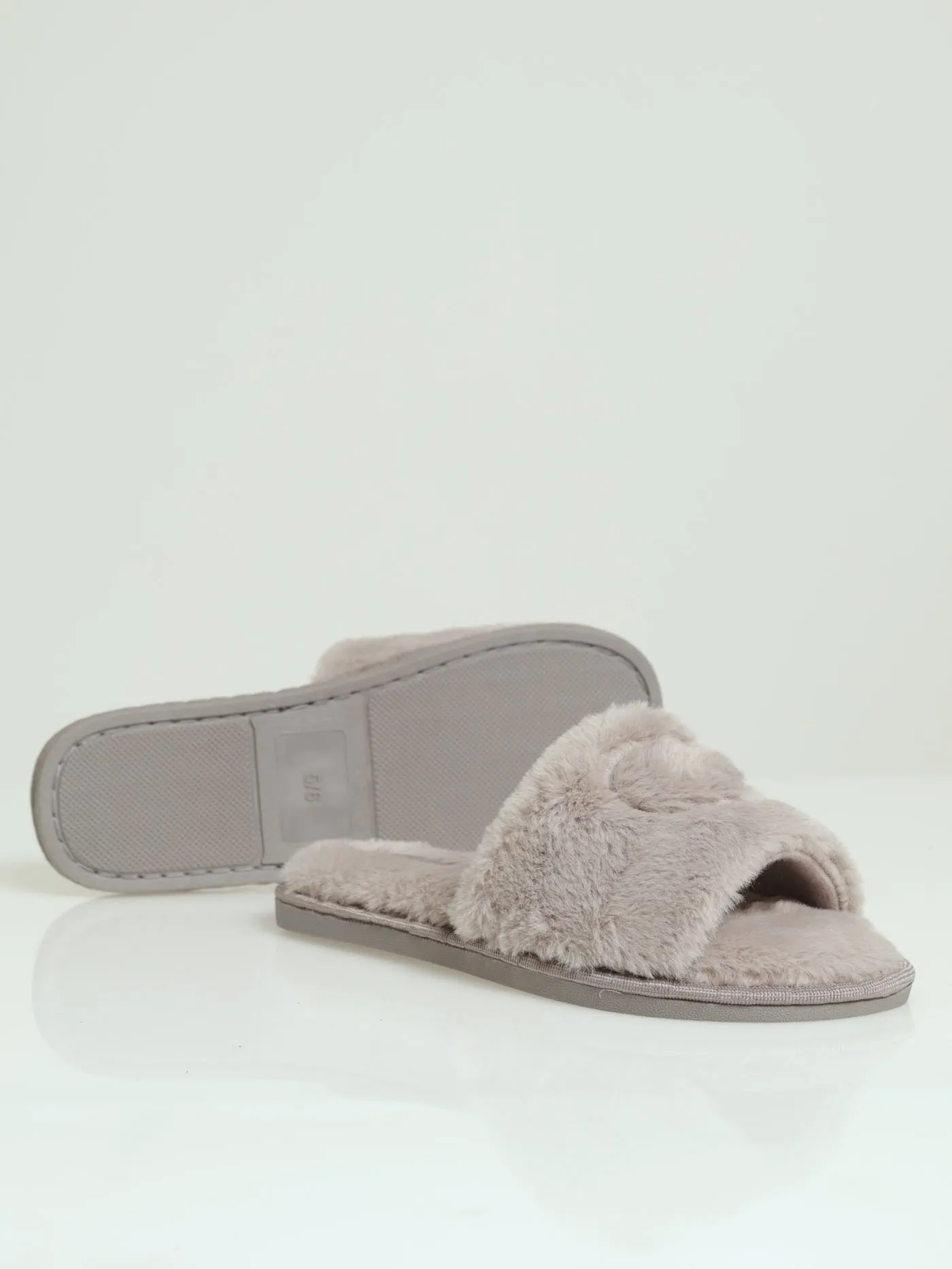 Thin Embroidered Heart Mule Slippers - Taupe sold by Edgars product image thumbnail 2