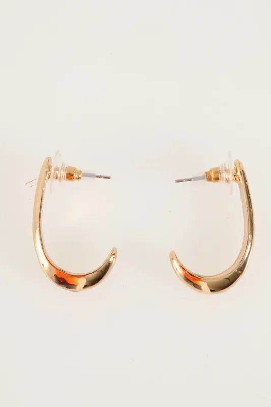 Half Curved Hoop Earings - Gold sold by Edgars