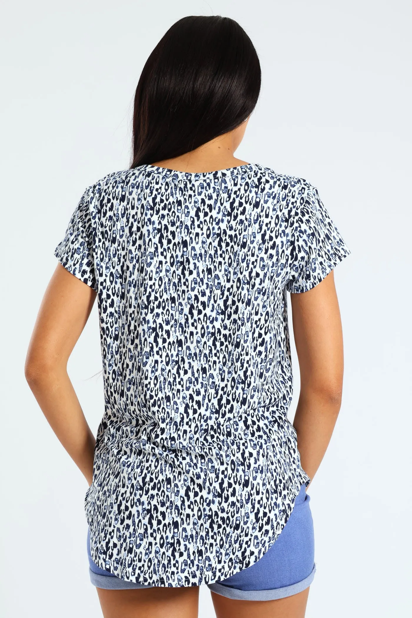 Animal Print Pocket Tee - White/Blue sold by Edgars product image thumbnail 3