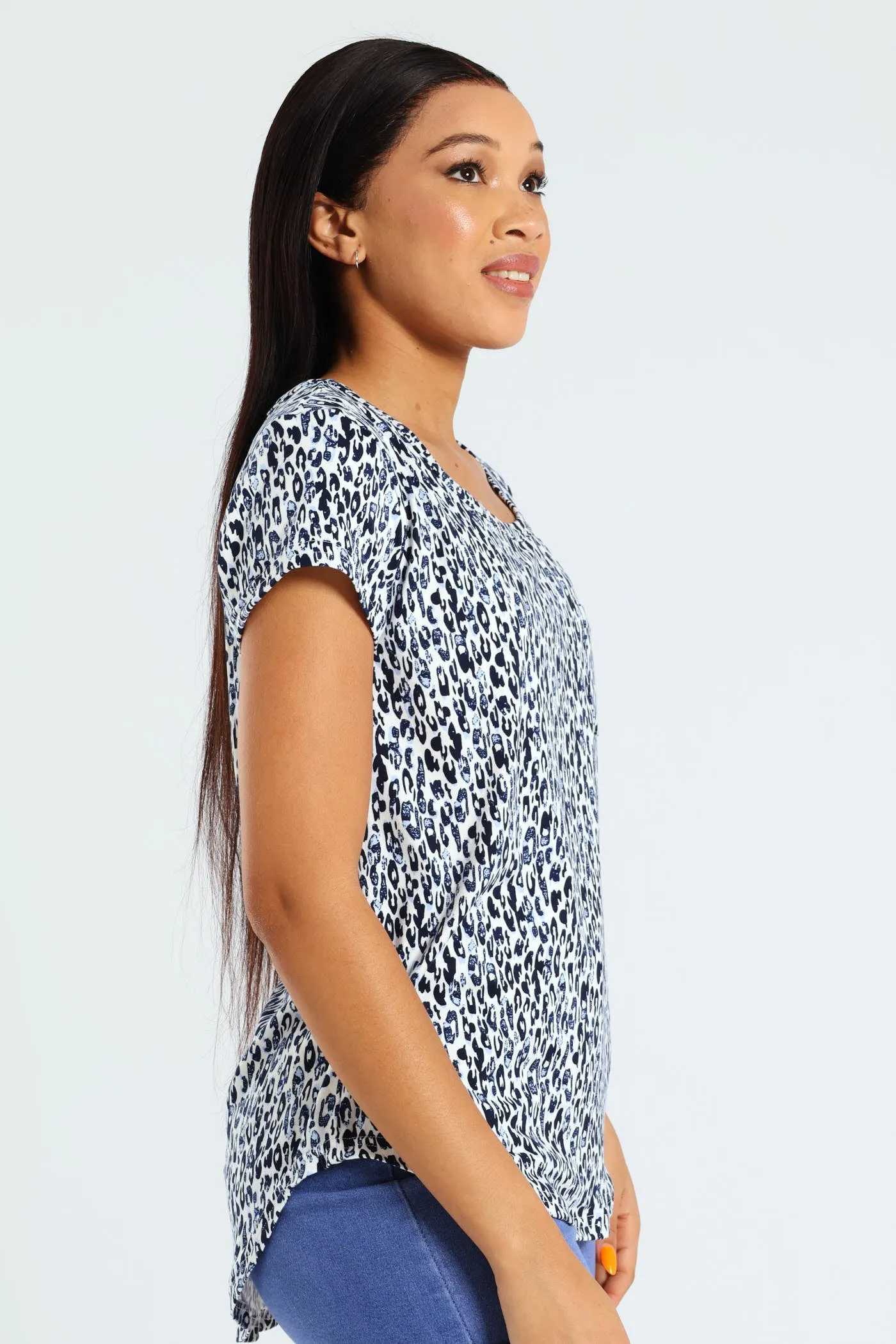 Animal Print Pocket Tee - White/Blue sold by Edgars product image thumbnail 2