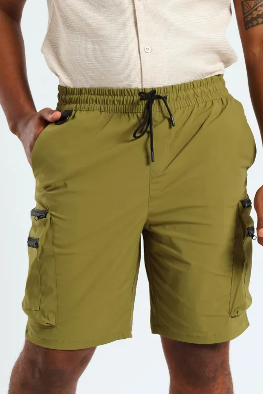 Zip Pocket Utility Short - Light Fatigue sold by Edgars