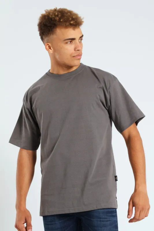 Oversized Heavy Weight Tee - Charcoal sold by Edgars