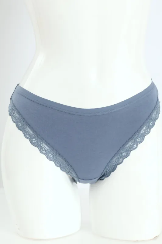 3 Pack Cotton Stretch Brazilian Panties - China Blue/Elderberry sold by Edgars
