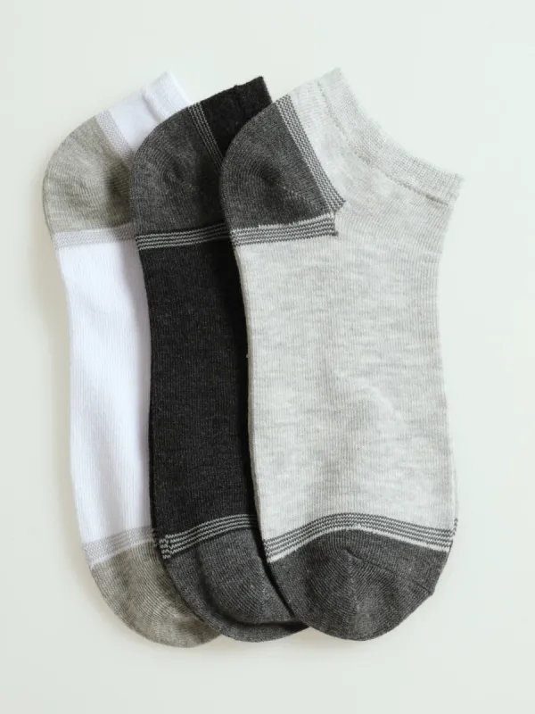 3 Pack Lowcut Socks - Grey/White sold by Edgars 