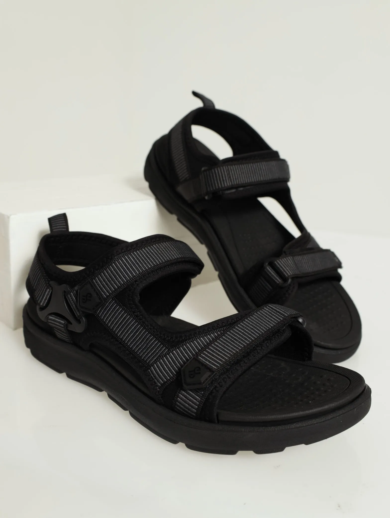 Strappy Sport Sandal - Black sold by Edgars