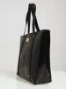 Alexa Embossed Logo Patent Tote Bag - Black sold by Edgars