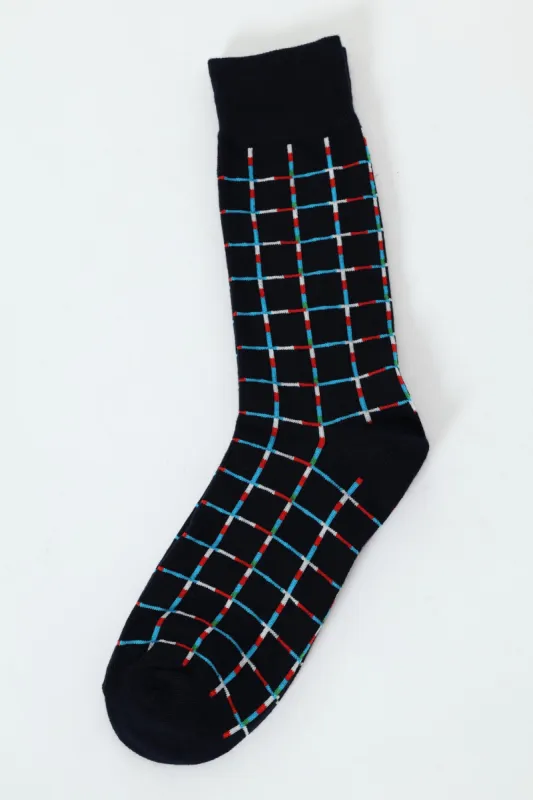Geo Design Single Socks - Navy sold by Edgars 